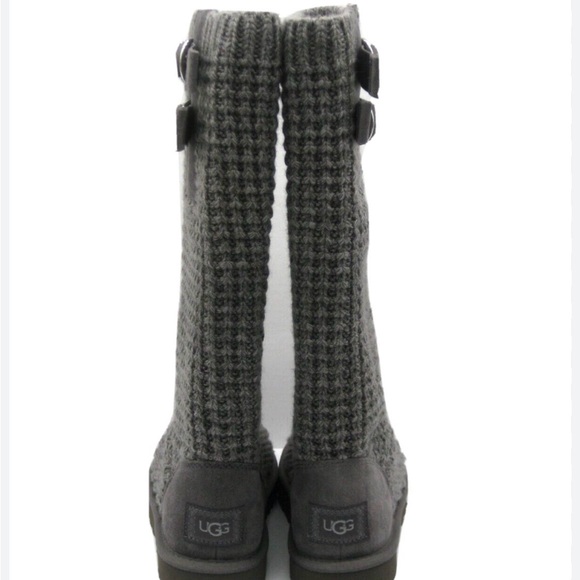 UGG Tall Solene Charcoal Knit Sweater Weather - Picture 5 of 14